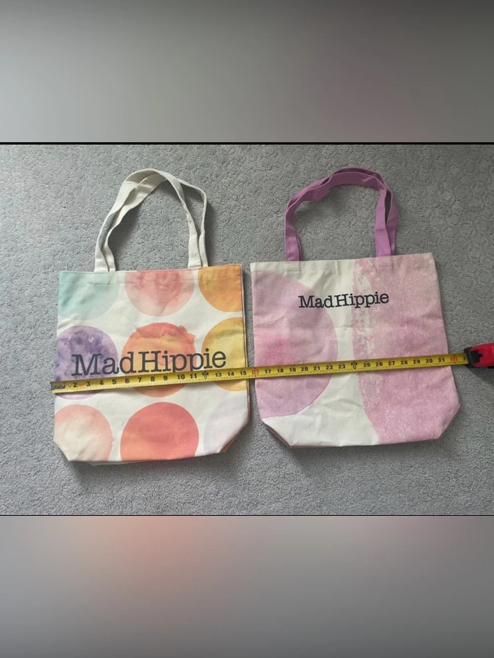 Two Mad Hippie Pink & Pastel Circle Canvas Tote Bag